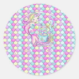 かわいい人魚 |シーガールズ誕生日差出人住所 ラウンドシール