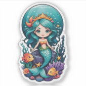 かわいい人魚 シール (正面)