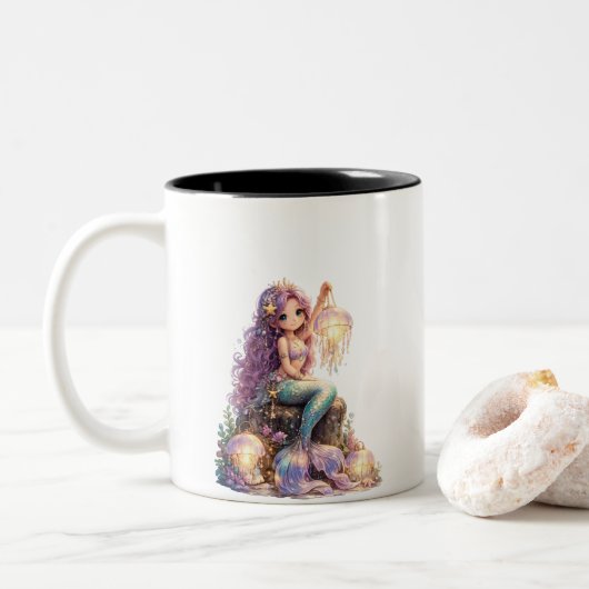 かわいい人魚 ツートーンマグカップ (ドーナツ)