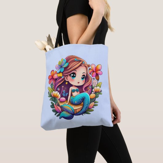 かわいい人魚 トートバッグ (クローズアップ)