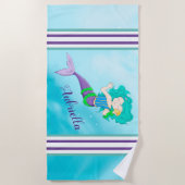 かわいい人魚 ビーチタオル (正面)