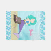 かわいい人魚 フリースブランケット (正面(横))