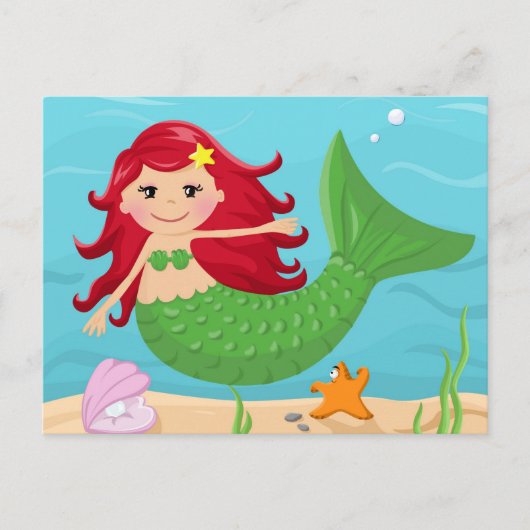 かわいい人魚 ポストカード (正面)