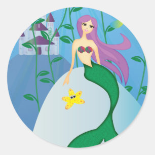 かわいい人魚 ラウンドシール