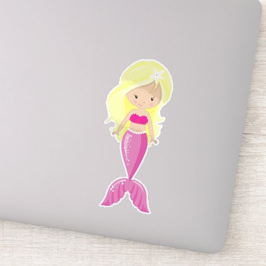 かわいい人魚、小さな人魚、金髪、尾 シール (詳細)