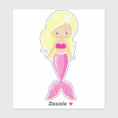 かわいい人魚、小さな人魚、金髪、尾 シール (シート)