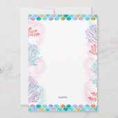 かわいい人魚 招待状 (裏面)