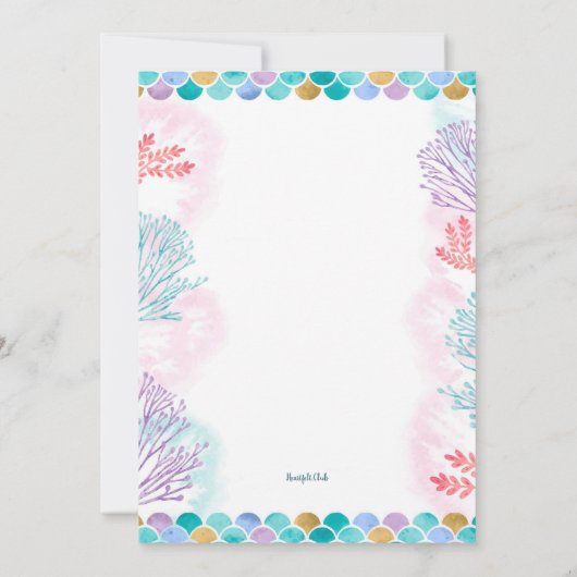 かわいい人魚 招待状 (裏面)