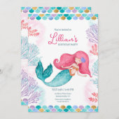かわいい人魚 招待状 (正面/裏面)