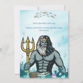 かわいい人魚 & 海王様の赤ちゃんシャワーの招待状 招待状 (裏面)