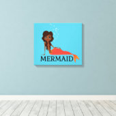 かわいい人魚（美しい黒人女性） キャンバスプリント (インサイチュ (ウッドフロア))