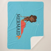かわいい人魚（美しい黒人女性） シェルパブランケット (正面)