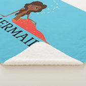 かわいい人魚（美しい黒人女性） シェルパブランケット (3/4)