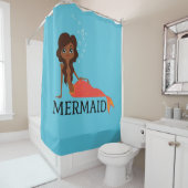 かわいい人魚（美しい黒人女性） シャワーカーテン (インサイチュ)