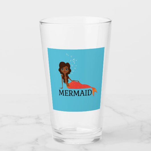かわいい人魚（美しい黒人女性） タンブラーグラス (正面)