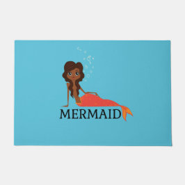 かわいい人魚(美しい黒人女性) ドアマット