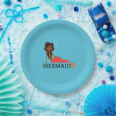 かわいい人魚（美しい黒人女性） ペーパープレート (パーティー)