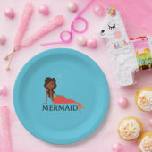 かわいい人魚（美しい黒人女性） ペーパープレート (パーティー)