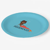 かわいい人魚（美しい黒人女性） ペーパープレート (アングル)