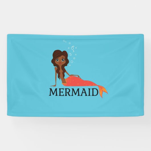 かわいい人魚（美しい黒人女性） 横断幕 (横)