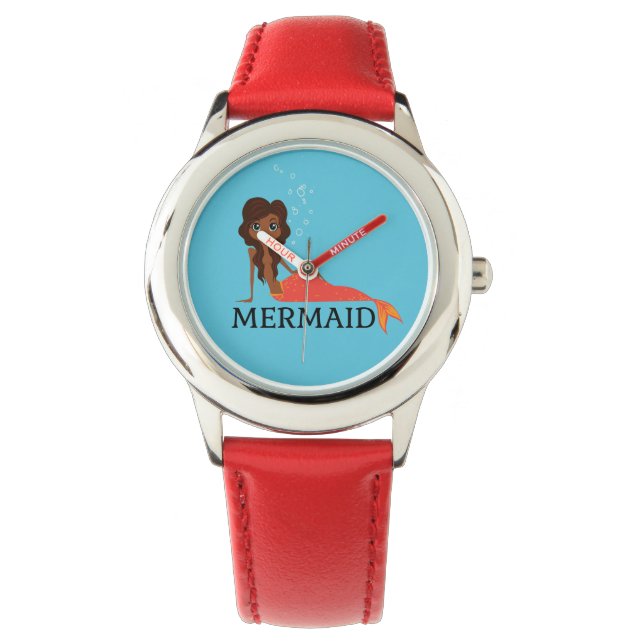 かわいい人魚（美しい黒人女性） 腕時計 (正面)