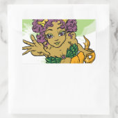 かわいい人魚 長方形シール (バッグ)