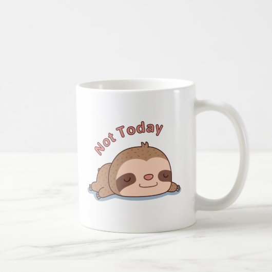 かわいい今日はやる気なしナマケモノ コーヒーマグカップ (右)