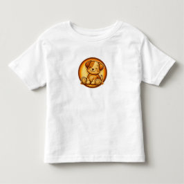 かわいい仔犬のレトロパッチトドラーTシャツ トドラーTシャツ