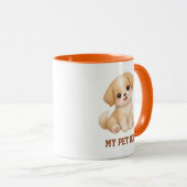 かわいい仔犬の二色コーヒーマグ マグカップ (正面右)