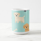 かわいい仔犬の模様 コーヒーマグカップ (中央)