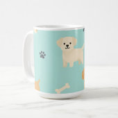 かわいい仔犬の模様 コーヒーマグカップ (正面左)