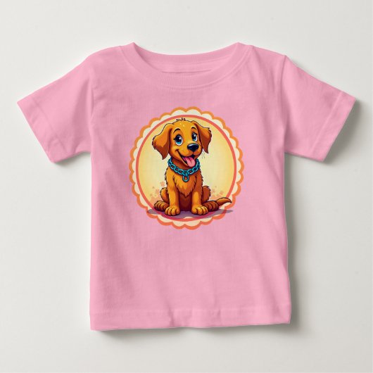 🌸 かわいい仔犬の赤ちゃんスタイル 🌸 ベビーTシャツ (正面)