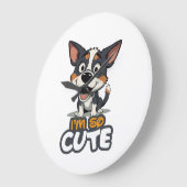 かわいい仔犬 ラージ壁時計 (傾斜)