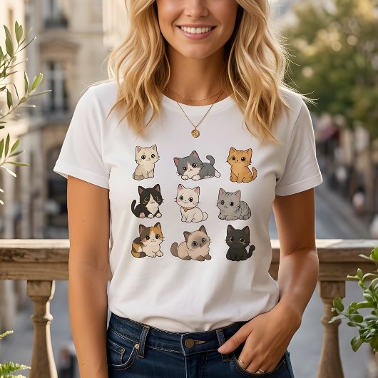 かわいい仔猫の白いTシャツ Tシャツ