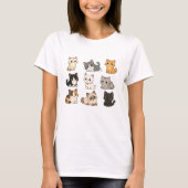 かわいい仔猫の白いTシャツ Tシャツ (正面)