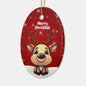 かわいい仔鹿のクリスマス 🎄🦌 メリークリスマス セラミックオーナメント (左)