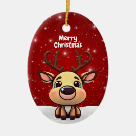 かわいい仔鹿のクリスマス 🎄🦌 メリークリスマス セラミックオーナメント