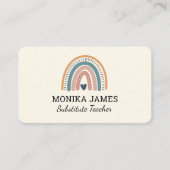 かわいい代替先生クリームボホレインボー 名刺 (正面)