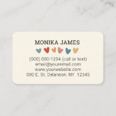 かわいい代替先生クリームボホレインボー 名刺 (裏面)