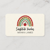 かわいい代替先生レインボーヒョウ印刷 名刺 (正面)