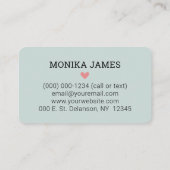 かわいい代替先生レインボーヒョウ印刷 名刺 (裏面)