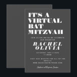 かわいい仮想オンライン黒と白のバット・ミツバ【訳注：ユダヤ教の女の子の成人儀礼】 招待状<br><div class="desc">かわいい仮想オンライン黒と白のバット・ミツバ招待状</div>
