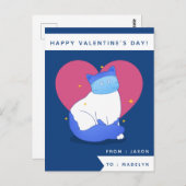 かわいい仮面ネコおもしろい教室キッズバレンタインデー ポストカード (正面/裏面)