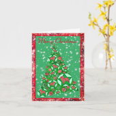 かわいい休日にパグドッグクリスマススターツリー カード (黄色い花)