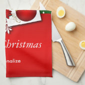 かわいい休日のクリスマスくま キッチンタオル (四つ折り)