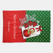 かわいい休日のクリスマスくま キッチンタオル (横)