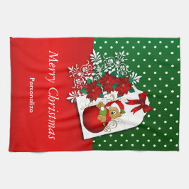 かわいい休日のクリスマスくま キッチンタオル