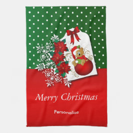 かわいい休日のクリスマスくま キッチンタオル