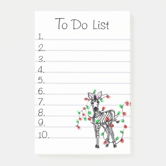 かわいい休日のゼブラTo Doリスト ポストイット (正面)