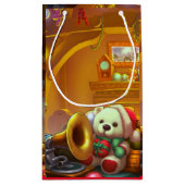 かわいい休日のテディー・ベア スモールペーパーバッグ (裏面)